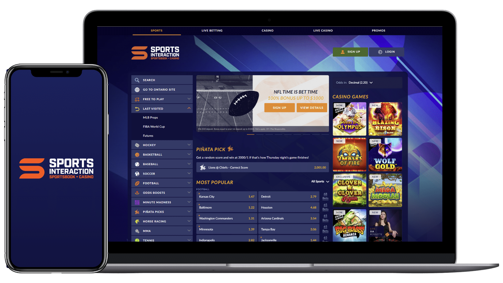 Sports interaction is one of Canada's best sportsbooks. 