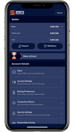 Sports Interaction betting app