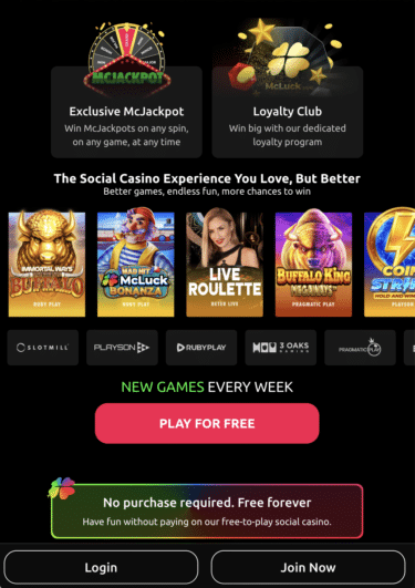 mcluck casino canada games