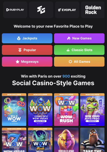 wow vegas casino canada games