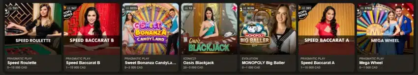 Parimatch Canada Live Casino Games