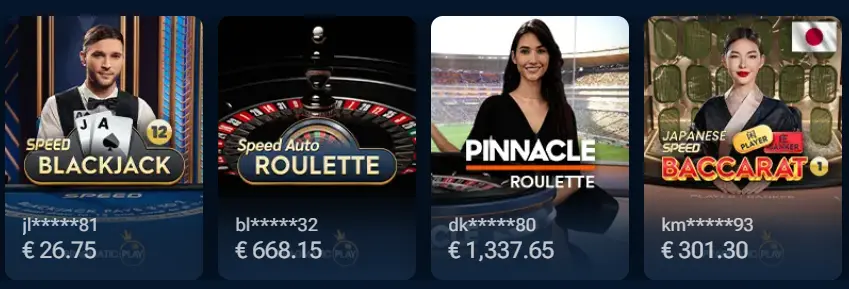 Online gambling at Pinnacle Casino