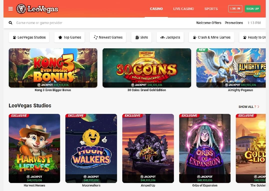 LeoVegas Casino Games